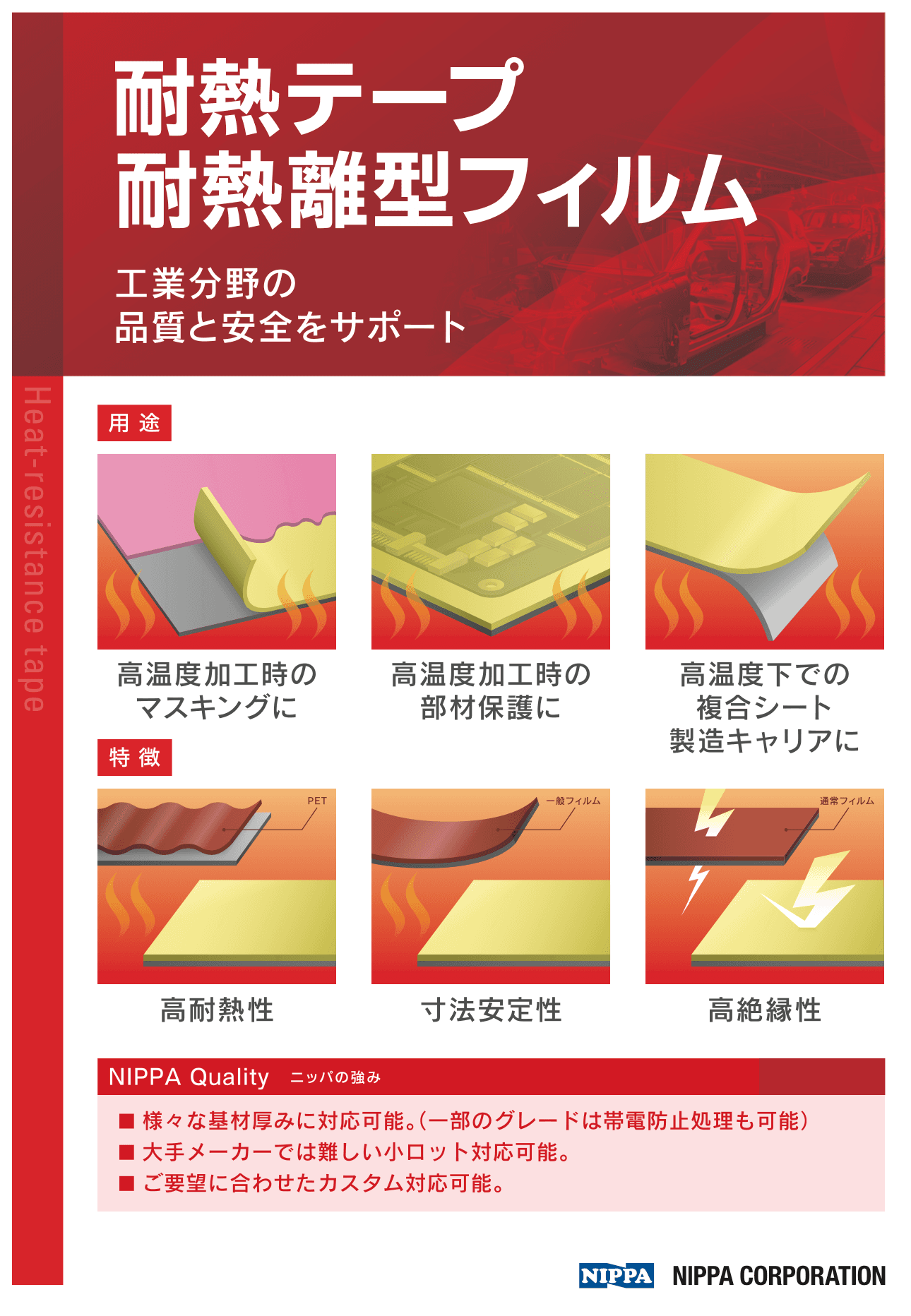 耐熱性基材シリコーンテープ 紹介リーフレット